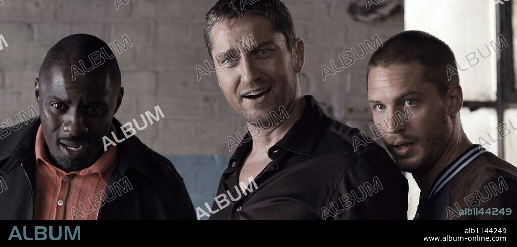 GERARD BUTLER, IDRIS ELBA und TOM HARDY in ROCKNROLLA, 2008, unter der Regie von GUY RITCHIE. Copyright DARK CASTLE ENTERTAINMENT/TOFF GUY FILMS.