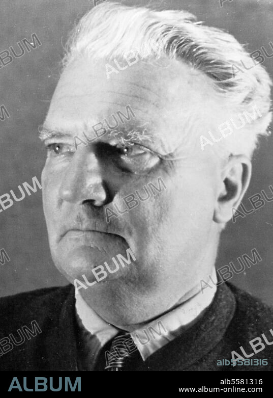 Brehm, Bruno Schriftsteller. 23.7.1892 (Laibach / Krain) - 5.6.1974. (Alt-Aussee). - Porträt. Foto, 1958.