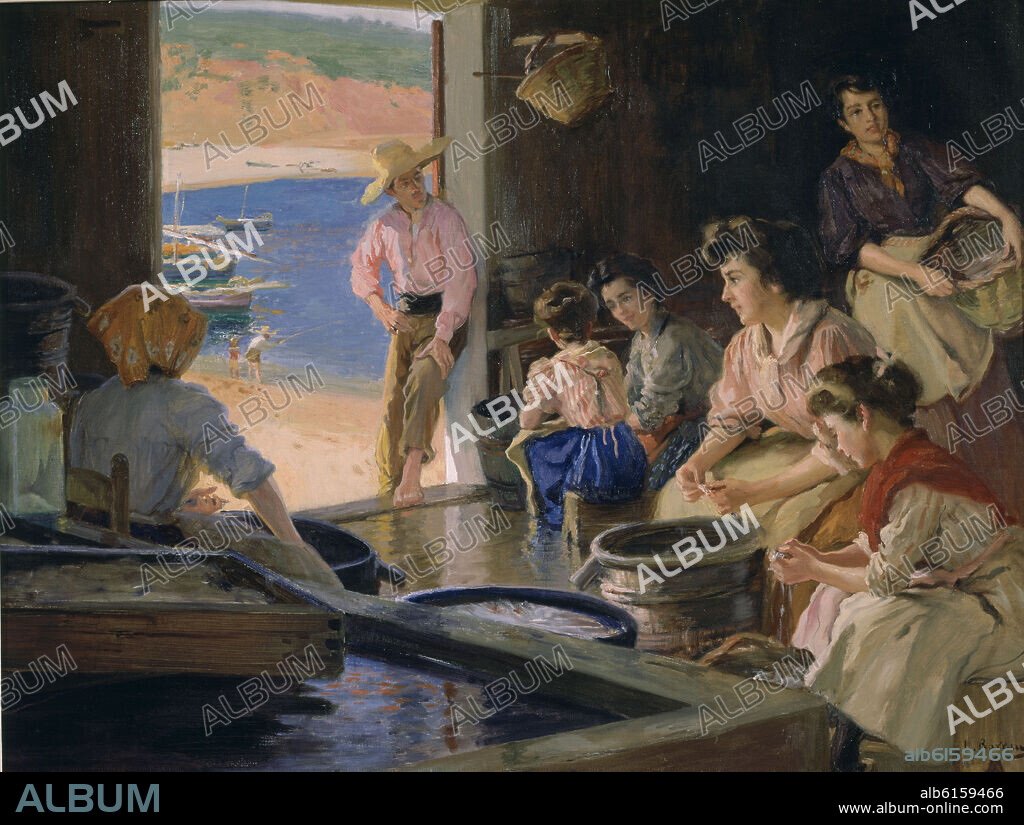 LAUREANO BARRAU. ENVASADO DE ANCHOAS EN LA ESCALA.