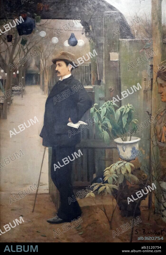 Portrait of Miquel Utrillo by Santiago Rusiñol (1861-1931) Spanish painter, poet, and playwright. Dated 1891.