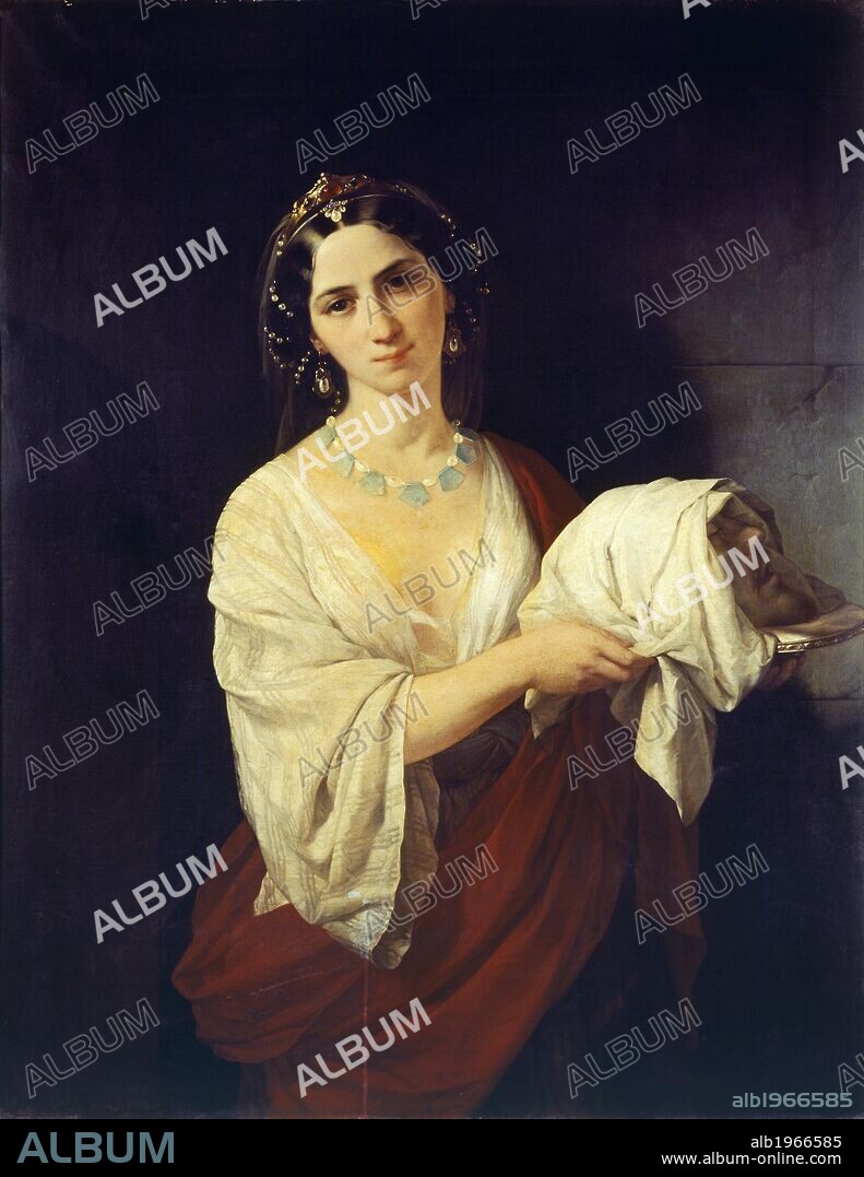 Salome, Herodias' daughter, by Giacomo Antonio Caimi (1811-1878), oil on canvas, 118x93 cm.
