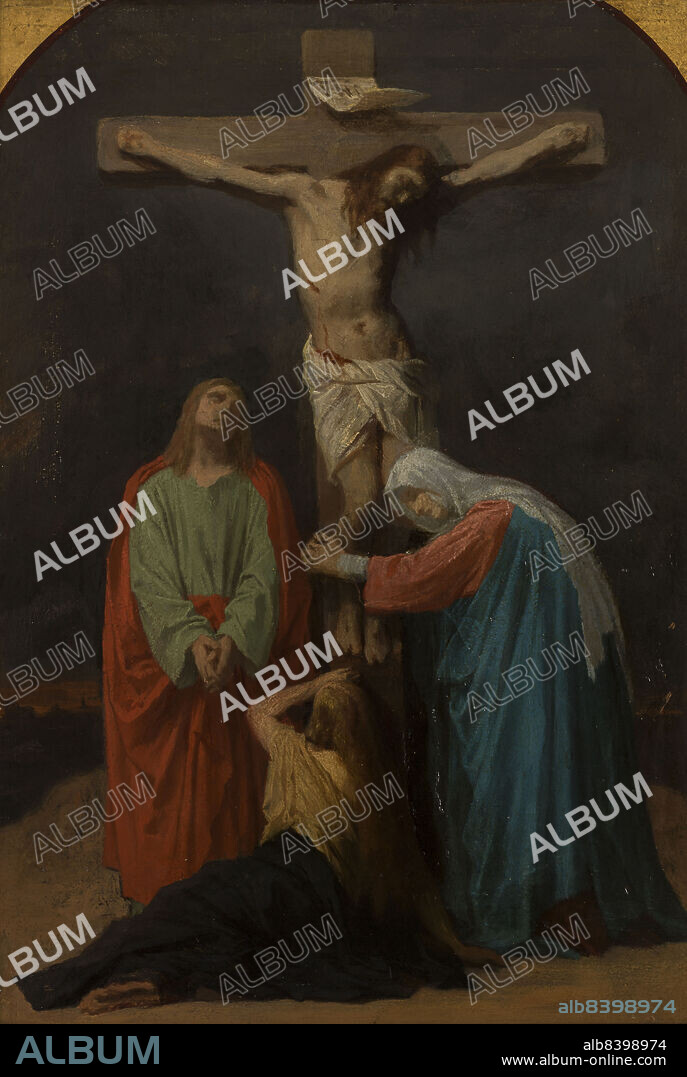 EMILE SIGNOL. Sketch for the church of Saint-Eustache : Crucifixion, Jesus on the cross, 1856. (Esquisse pour l'église Saint-Eustache : Le Christ sur la Croix, Jésus crucifié),.