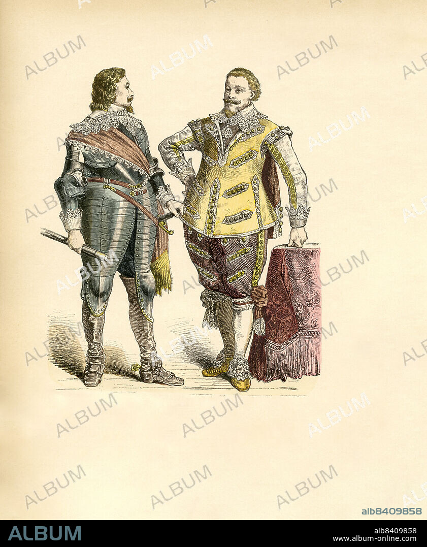 Princely Dress, first half of the 17th Century, 1625-1640, Illustration, The History of Costume, Braun & Schneider, Munich, Germany, 1861-1880.