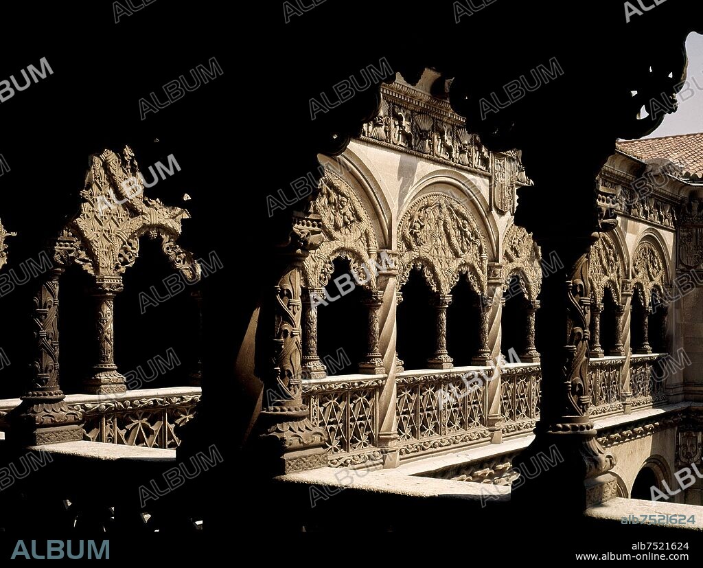 JUAN GUAS. CLAUSTRO DE SAN GREGORIO CONSTRUIDO A FINALES DEL SIGLO XV - ANTIGUO COLEGIO SAN GREGORIO CONSTRUIDO POR ORDEN DE FRAY ALONSO DE BURGOS.