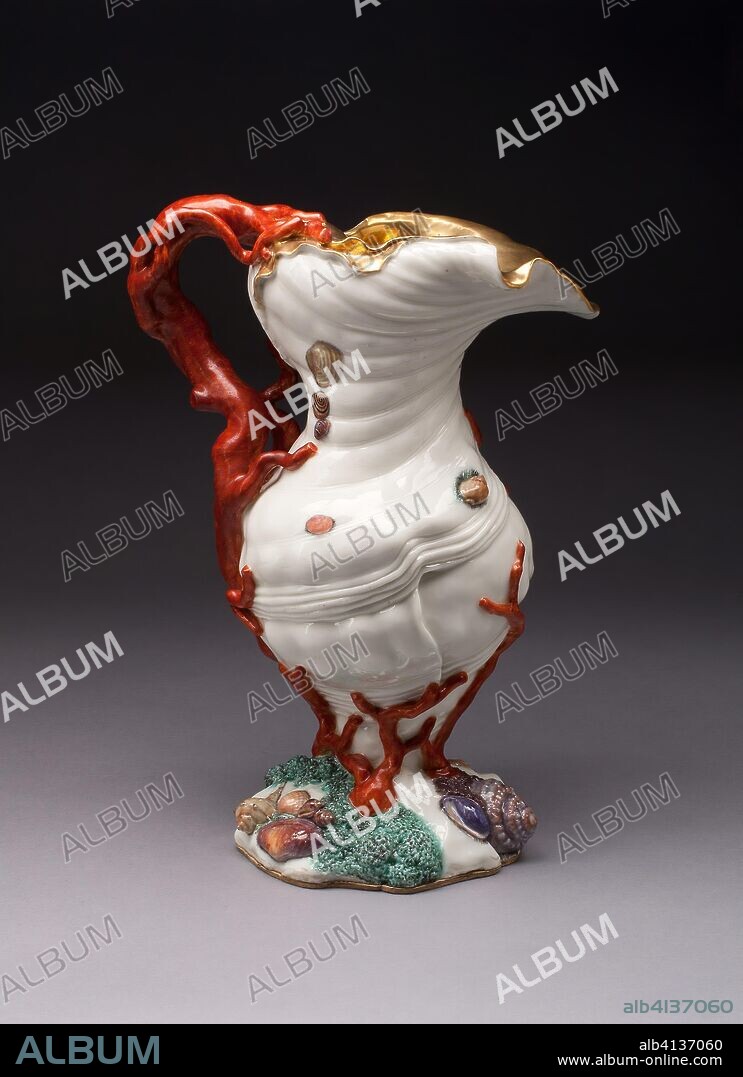 REAL FABBRICA DELLA PORCELLANA DI CAPODIMONTE. Ewer. Capodimonte Porcelain Manufactory; Naples, Italy, founded 1743; Modeled by Giuseppe Gricci; Italian, c. 1700-1770. Date: 1740-1750. Dimensions: H. 30.5 cm (12 in.). Soft-paste porcelain, polychrome enamels and gilding. Origin: Capodimonte.