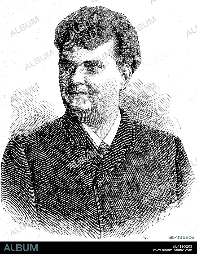 Emil Karl Goetze, 19. Juli 1856 - 28. September 1901, German opera singer, hictorical illustration from 1880.