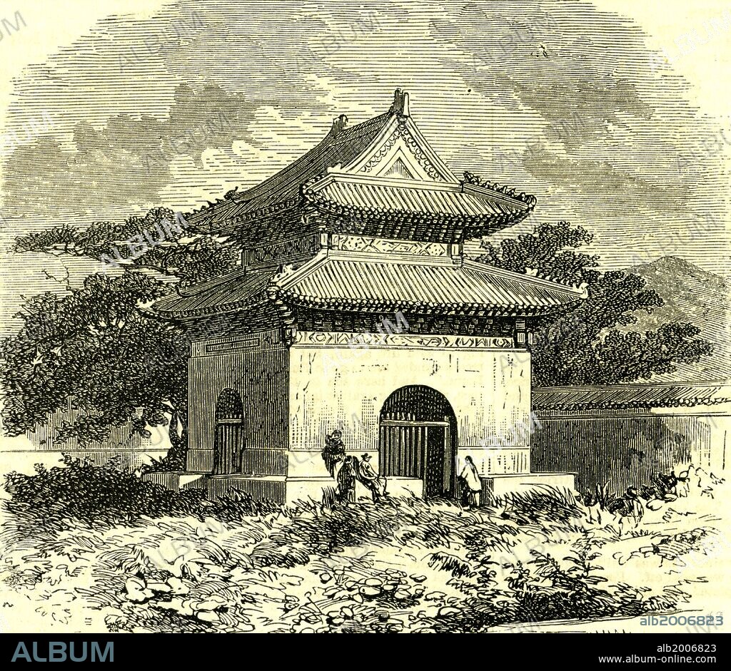 Kiosk at Beijing, 1866, China.