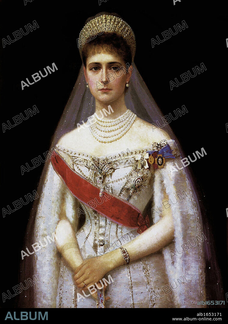 Ilya Galkin, Russian artist. Portrait of Tsarina Alexandra Feodorovna 1872 -  1918, Empress of Russia, wife of Nicholas II, last Emperor of Russia.