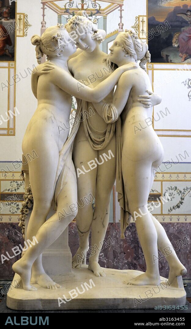 Antonio Canova (1757-1822). Escultor italiano neoclasicista. Las Tres Gracias, 1812-1816. Museo del Hermitage (The State Hermitage Museum). San Petersburgo. Rusia.