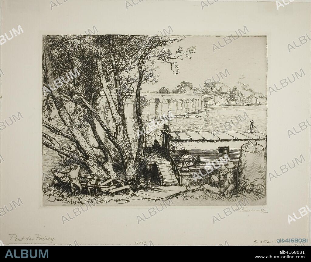 LOUIS AUGUSTE LEPERE. Poissy. Louis Auguste Lepère; French, 1849-1918. Date: 1908. Dimensions: 161 × 212 mm (image); 169 × 218 mm (plate). Etching on cream wove paper. Origin: France.