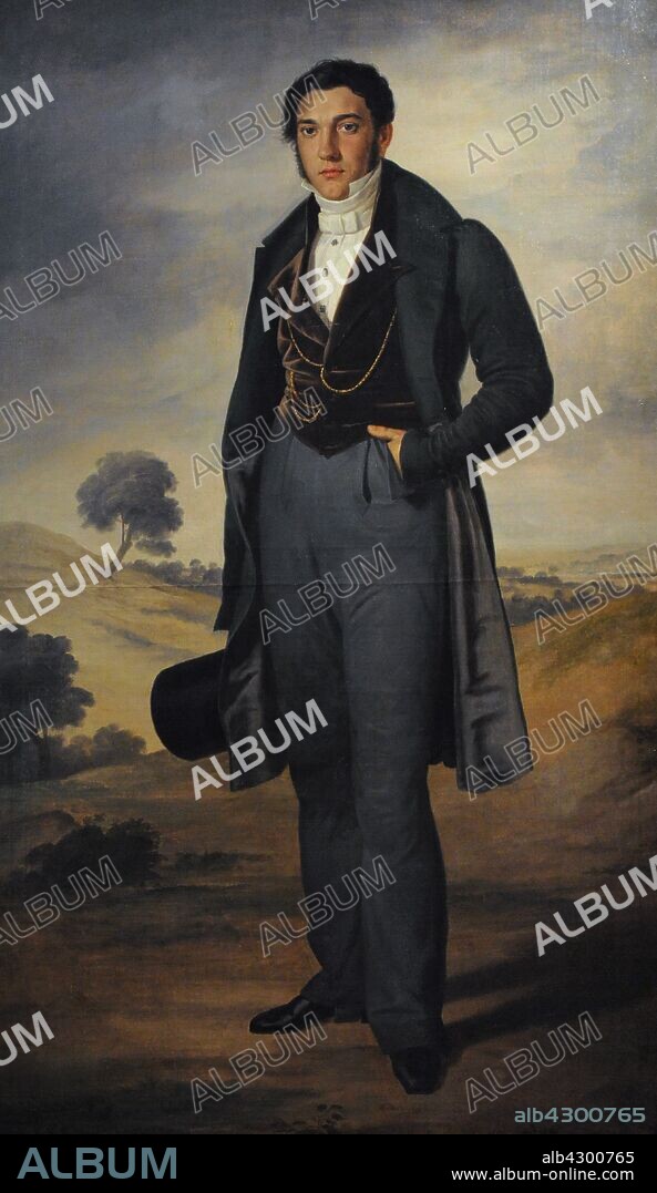 Rafael Tegeo (1798-1856). Spanish painter. Portrait of Jose Maria Benitez Braga–a. Oil on canvas, 1832. Museum of Fine Arts. Murcia. Region of Murcia. Spain.