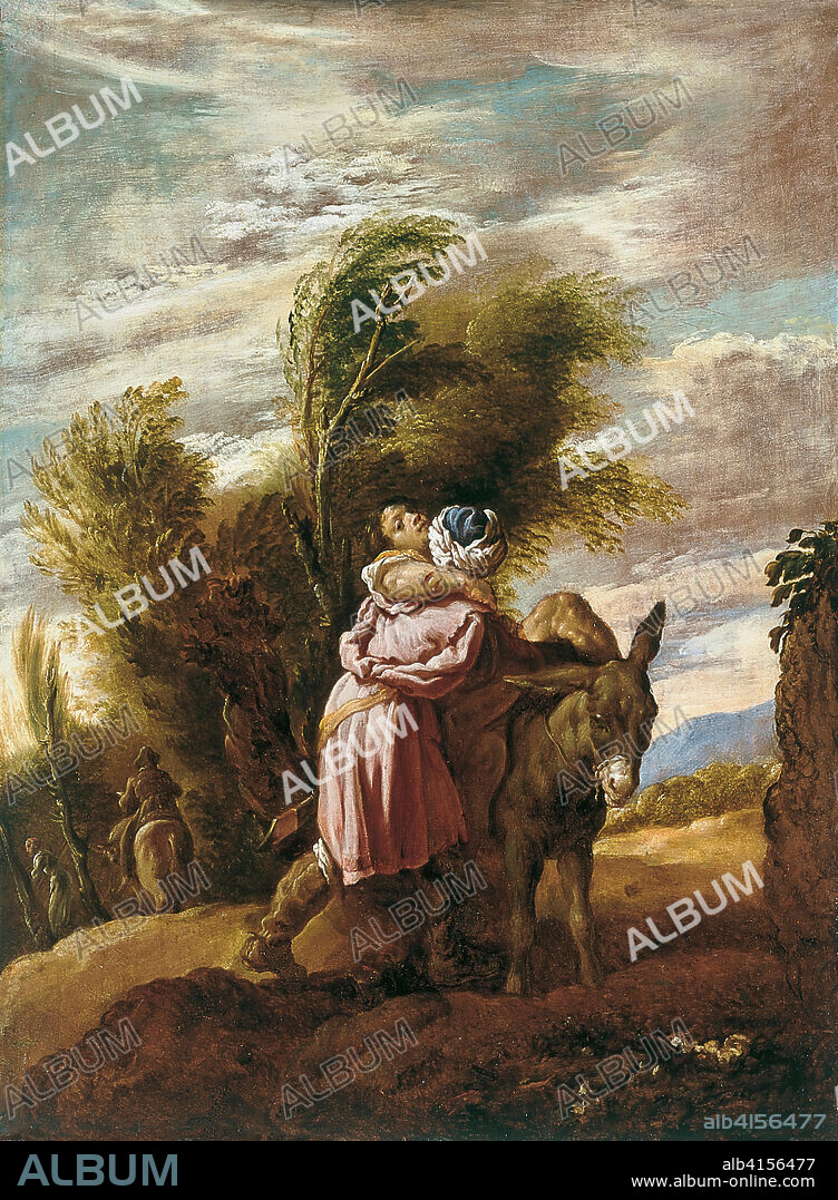 DOMENICO FETTI (taller). Domenico (taller) Fetti (Roma, 1589 - Venecia, 1623). El Buen Samaritano (hacia 1622). Óleo sobre tabla. 59,6 x 43,7 cm.