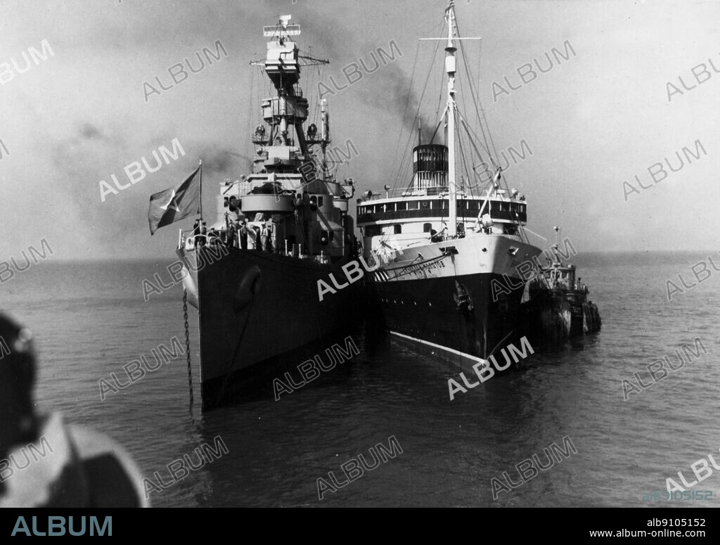 WW2: Murmansk (Soviet Cruiser, formerly USS Milwaukee, CL-2). Off Lewes, Delaware, 15 Macrh 1949.