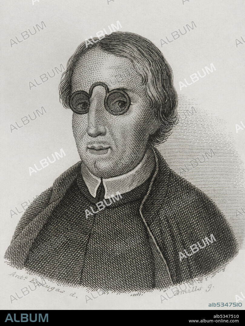 JUAN AMILLS (D.1854). SPANISH ENGRAVER.. Antonio de Solis y Rivadeneyra (Alcala de Henares, 1610-Madrid, 1686). Spanish writer, ecclesiastical and politician. Private secretary of the viceroy of Navarre, the Count of Oropesa (1637). Philip IV appointed him official of the first Secretary of State (1654). Mariana of Austria appointed him Chronicler of the Indies (1665). He was ordained a priest in 1667. Poet and playwright who stood out as a historian. Engraving by Juan Amills. Historia de la conquista de Nueva España, by Antonio de Solís y Rivadeneyra. Published in Barcelona, 1840.