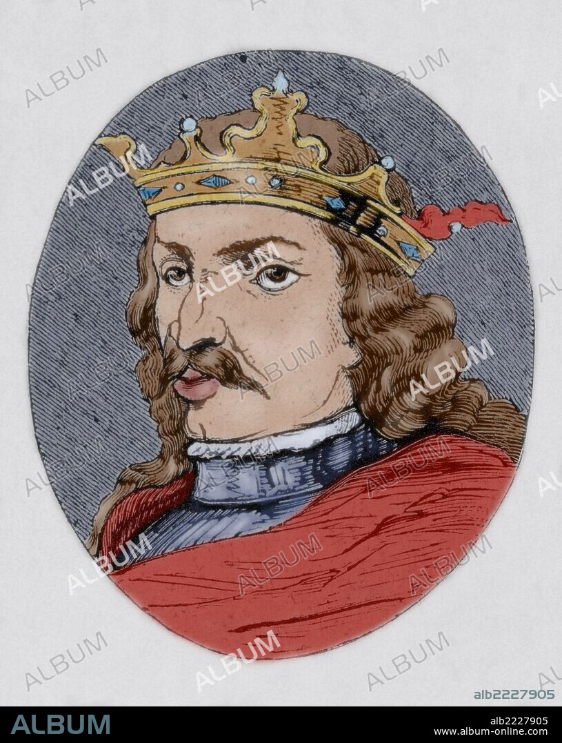 Henry IV of Castile (1425-1474). King of the Crown of Castile. Nicknamed The Impotent. Colored engraving.