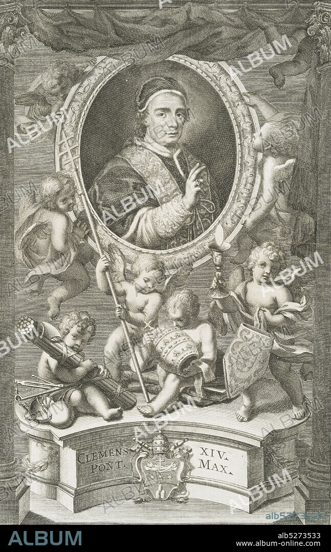 Clemens XIV, Pont. Max. portrait, still image, 1772 - 1793, Bonelli, Giorgio (b. 1724), Martelli, Niccoló (1735-1829).