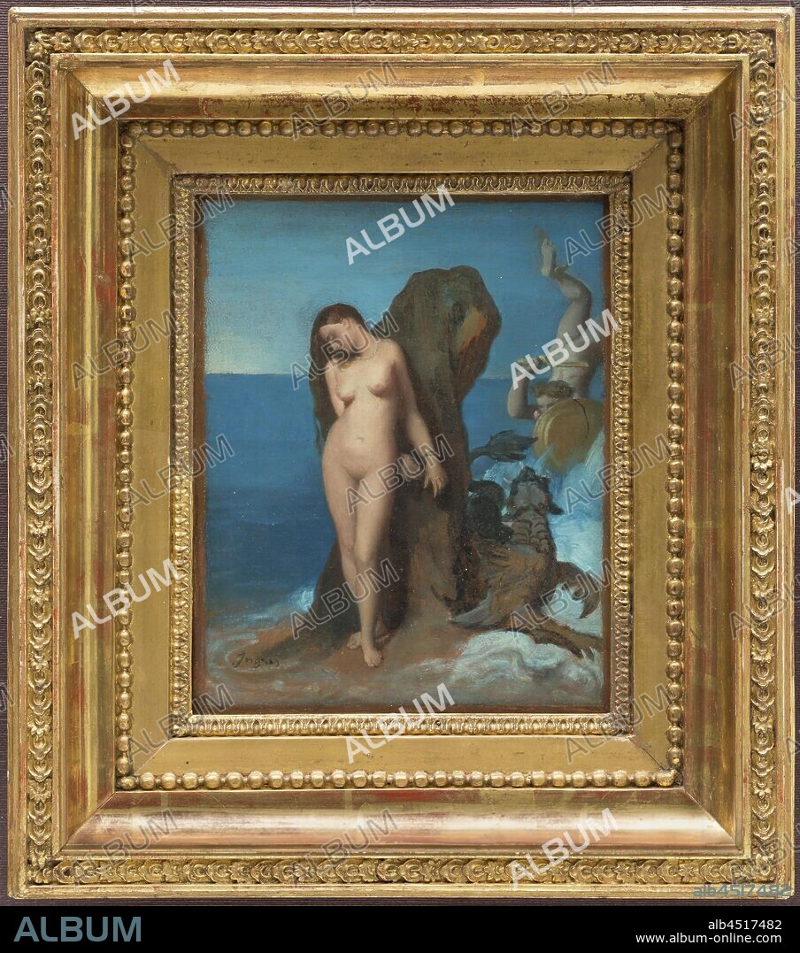 Jean Auguste Dominique Ingres, French, 1780-1867, Perseus and Andromeda, ca. 1819, oil on canvas, Unframed: 7 3/4 × 6 3/8 inches (19.7 × 16.2 cm).