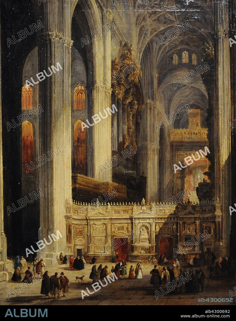 Jenaro Perez Villaamil (1807-1854). Spanish painter. Interior of the Cathedral of Seville, 1838. Museum of Romanticism. Madrid. Spain.