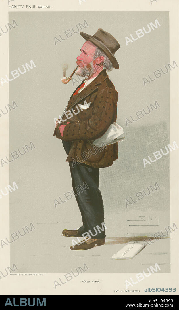 Politicians - Vanity Fair - 'Queen Hardie'. Mr. J. Keir Hardie. c.1906, Leslie Matthew 'Spy' Ward, 18511922, British, c. 1906, Chromolithograph.