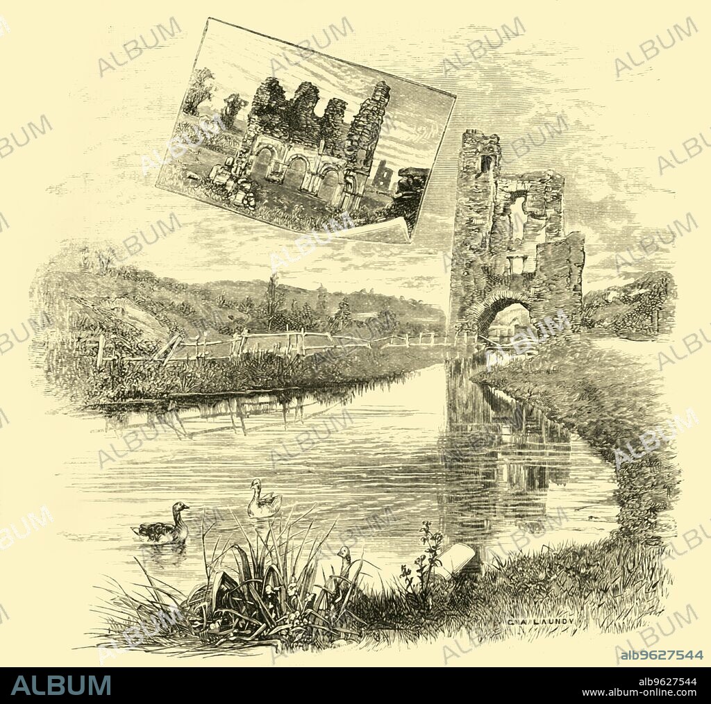 'The Ruins of Mellifont Abbey', 1898.  Cistercian abbey on the River Mattock, close to Drogheda in County Louth, Ireland was William of Orange's headquarters in 1690 during the Battle of the Boyne.  From "Our Own Country, Volume III". [Cassell and Company, Limited, London, Paris & Melbourne, 1898].