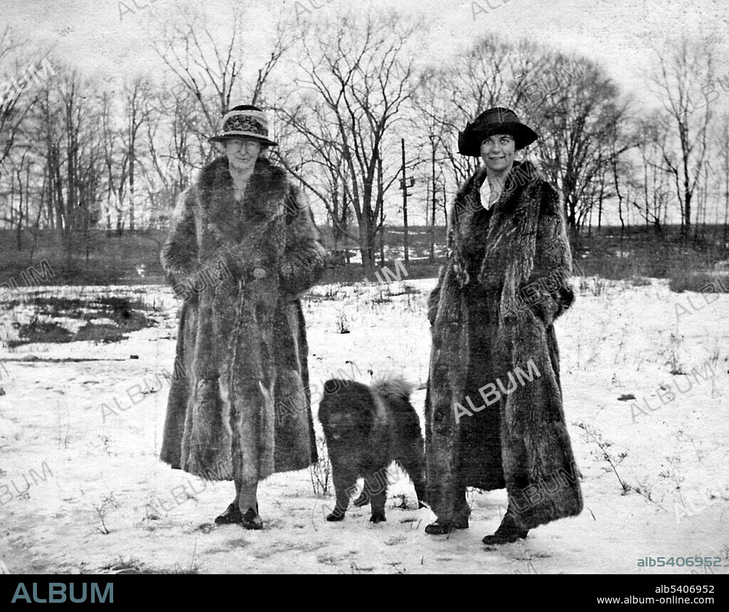 Mary Dewson and Polly Porter, Van Cortlandt Park. Mary G. (Polly) Porter (March 1884 - 1972) was an American social worker and for more than 50 years the partner of Mary Dewson (1874-1962) feminist and political activist. During WWI, they spent 15 months with the American Red Cross in France to aid war refugees. In 1922, they moved to 171 West 12th Street; in the same building lived Marion Dickerman and Nancy Cook, Grace Hutchins and Anna Rochester. Nearby, at 20 East 11th Street, lived Esther Lape and Elizabeth Fisher Read. They were part of Roosevelt's support network of female friends. Castine Historical Society, 1925 (cropped and cleaned).