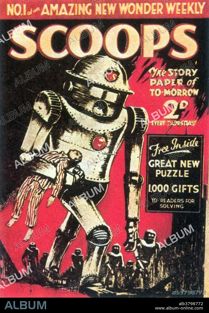 First issue of Scoops is from November 1934.  The first U.S. science fiction magazine, Amazing Stories, was imported into the U.K. from its launch in 1926, and other magazines from the U.S. market were also available from an early date. However, no British science fiction magazine appeared until 1934, when Pearson's launched Scoops, a weekly in tabloid format aimed at the juvenile market. Soon Haydn Dimmock, Scoops' editor, began to receive more sophisticated stories, targeted at an adult audience; he tried to change the magazine's focus to include more mature fiction but within twenty issues falling sales led Pearson's to kill the magazine. The failure of Scoops gave British publishers the impression that Britain could not support a science fiction publication.
