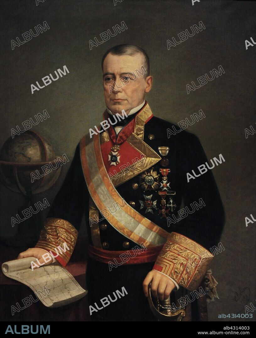José María de Quesada y Bardalonga (1798-1867). Ministro de Marina durante el reinado de Isabel II. Retrato por Eduardo Balaca y Orejas-Canseco (1840-1914),1892. Museo Naval. Madrid. España.