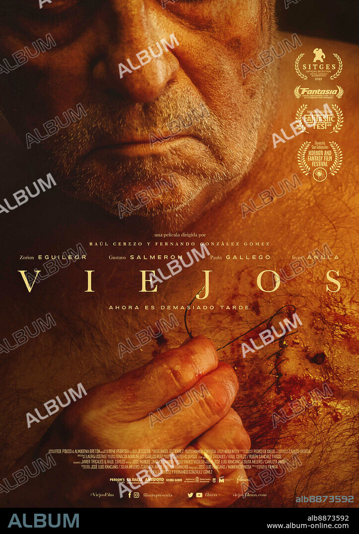 Plakat zu VIEJOS, 2022, unter der Regie von FERNANDO GONZALEZ GOMEZ und RAUL CEREZO. Copyright Eye Slice Pictures.
