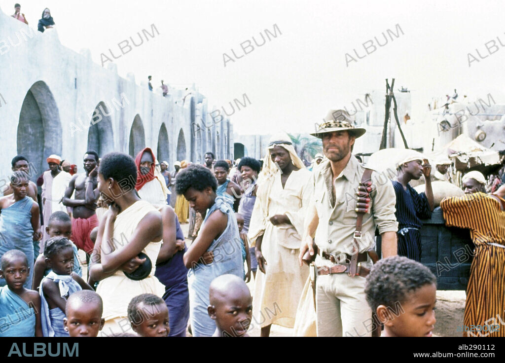 RICHARD CHAMBERLAIN en LAS MINAS DEL REY SALOMÓN, 1985 (KING SOLOMON'S MINES), dirigida por J. LEE THOMPSON. Copyright CANNON FILMS.