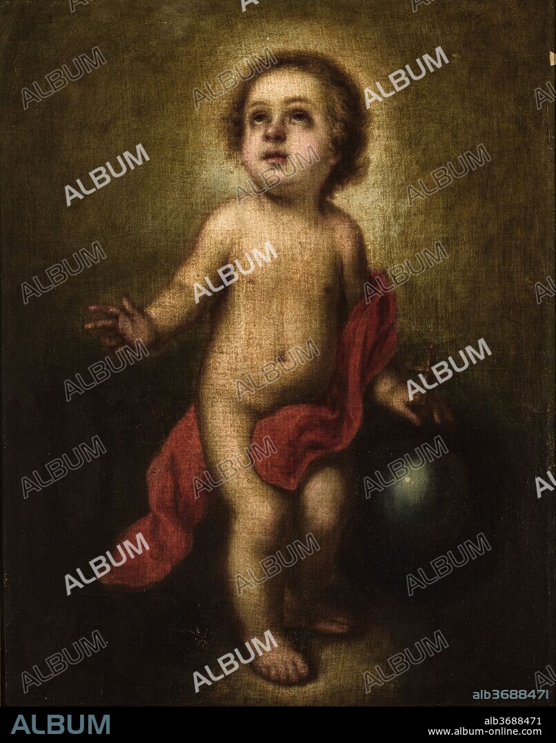 ANÓNIMO. Anónimo / "Salvador niño", Siglo XIX, Óleo sobre lienzo, 0,62 x 0, 85 m.