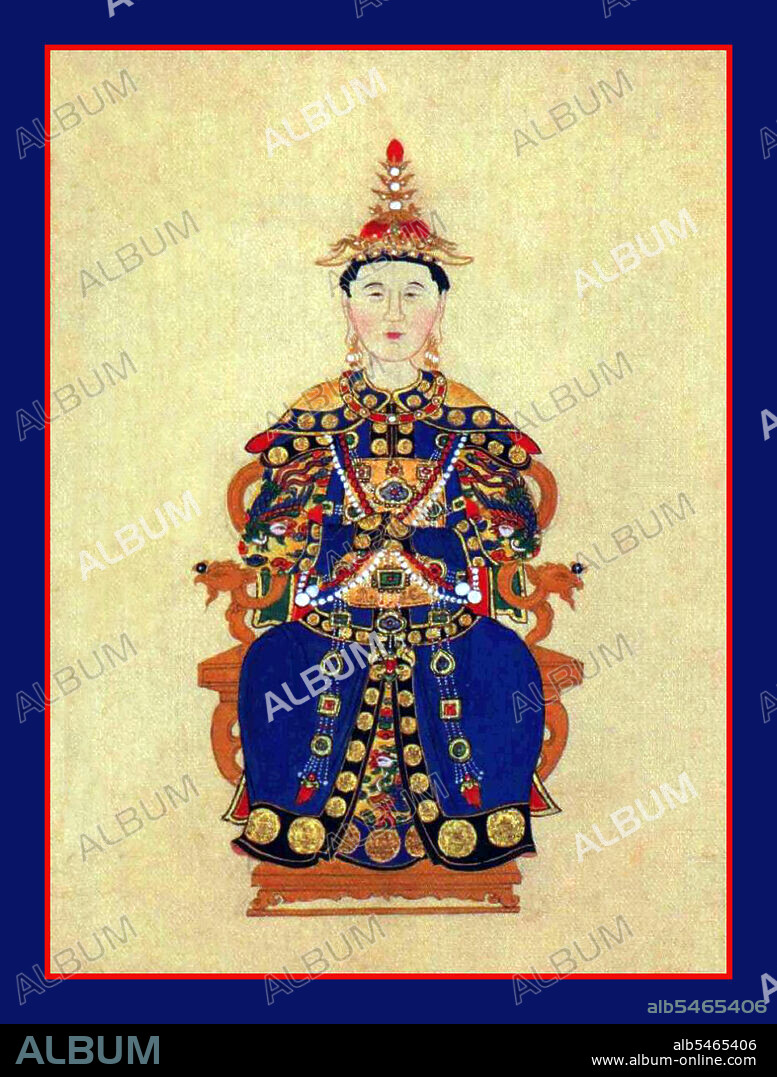 Empress Xiao Hui Zhang was of the Mongol Borjigit clan. When in 1653 Shunzhi's first Empress was demoted she was promoted to Consort. One year later she became officially Shunzhi's second Empress. When the Kangxi Emperor ascended the throne, Hui Zhang was made Dowager Empress, although she was not the biological mother of the new emperor. Empress Hui Zhang died in 1717 in the Imperial Palace, aged 76.