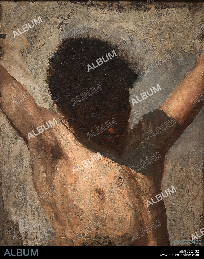 THOMAS EAKINS. Study for "The Crucifixion". Oil on canvas mounted on wood. Date: (1880).