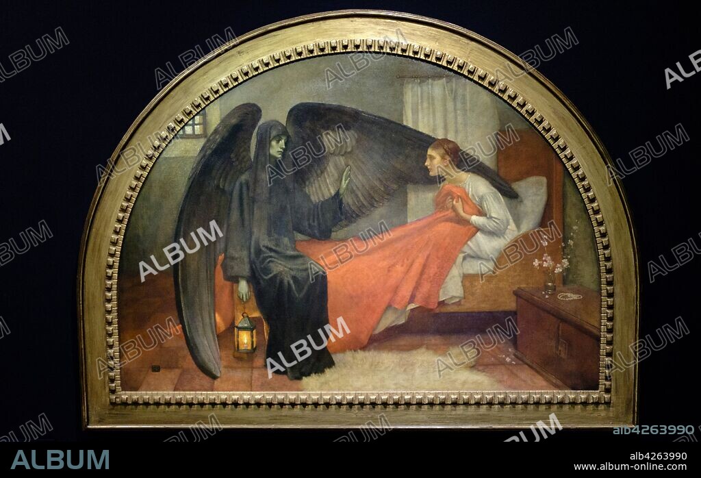 La jeune fille et la mort ,Marianne Stokes ,1900 , Museo de Orsay, Ministerio de Cultura y Comunicación Francés, Paris, France,Western Europe.