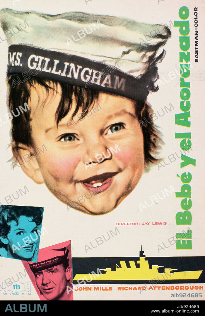 Poster de EL BEBE Y EL ACORAZADO, 1956 (THE BABY AND THE BATTLESHIP), dirigida por JAY LEWIS. Copyright BRITISH LION.