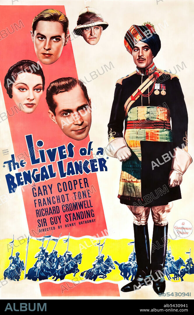 GARY COOPER in THE LIVES OF A BENGAL LANCER, 1935, directed by HENRY HATHAWAY. Copyright PARAMOUNT PICTURES.