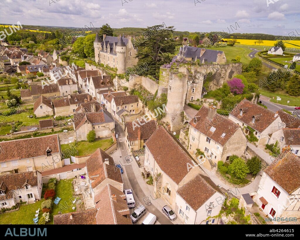 fortaleza medieval. construida en el siglo XI por Fulco Nerra, conde de Anjou, y castillo del conde Branicki, Montrésor, departamento de Indre y Loira, France,Western Europe.