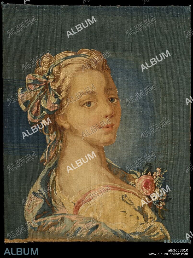 Boucher's Daughter, Jeanne Elisabeth Victoire Deshays. Artist: After a design by François Boucher (French, Paris 1703-1770 Paris). Culture: French, Paris. Dimensions: H. 19 1/4 x W. 15 inches (48.9 x 38.1 cm). Maker: Woven by Pierre François Cozette (French, Paris 1714-1801 Paris) , probably; Woven by Michel Henri Cozette (French, 1754-1822 Paris) , possibly. Manufactory: Woven in the Manufacture Nationale des Gobelins (French, established 1662). Date: 1769.