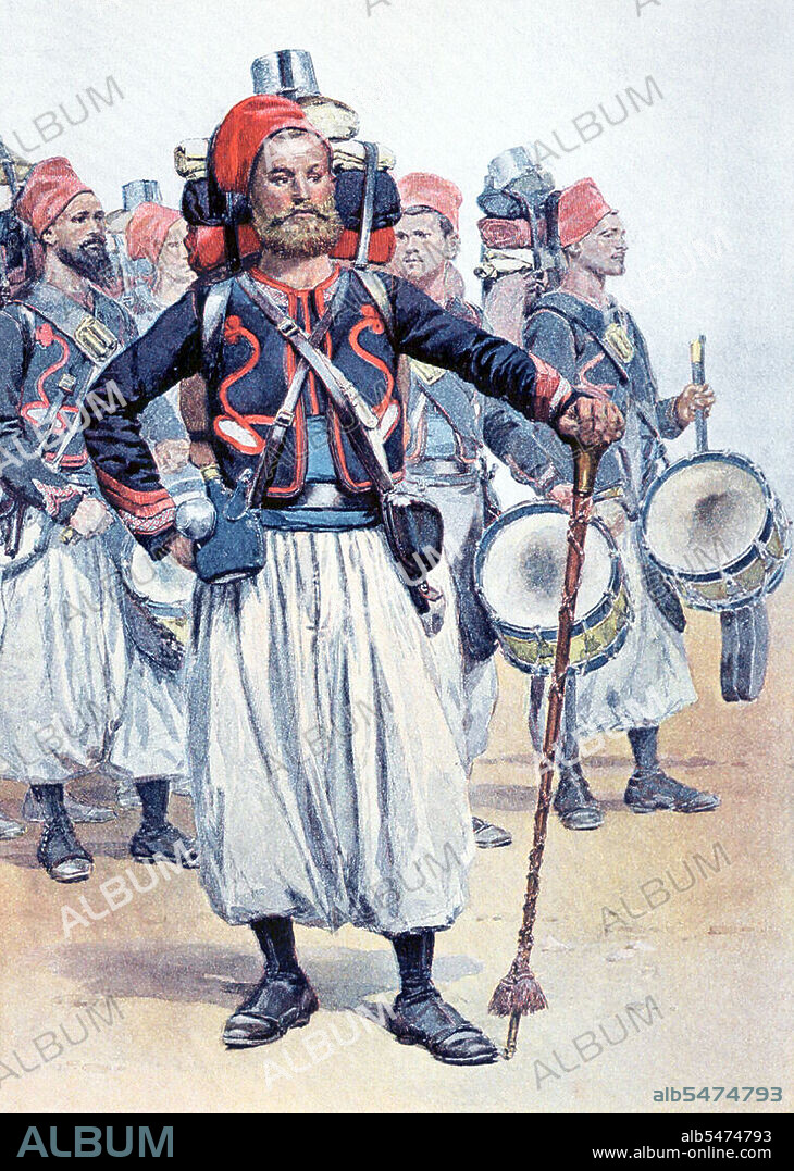 Zouave was the title given to certain light infantry regiments in the French Army, normally serving in French North Africa between 1831 and 1962. The name was also adopted during the 19th century by units in other armies, especially volunteer regiments raised for service in the American Civil War. The chief distinguishing characteristics of such units were the zouave uniform, which included short open-fronted jackets, baggy trousers and often sashes and oriental headgear.
