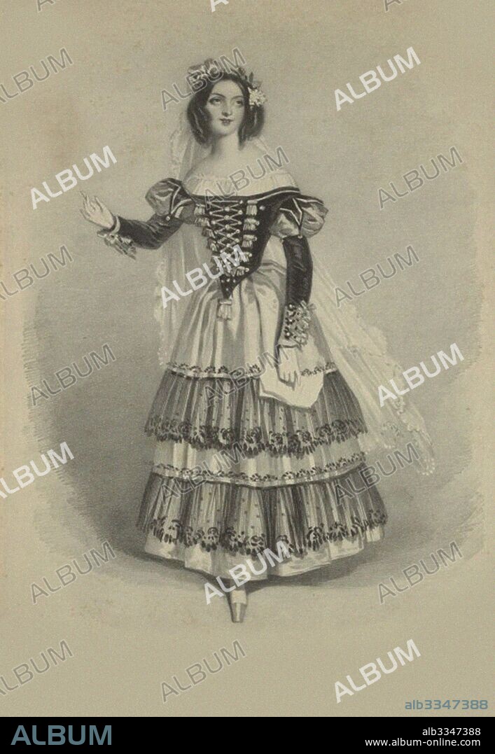 ALFRED EDWARD CHALON. Mademoiselle Schieroni as Susanna in "Le Nozze di Figaro" by Wolfgang Amadeus Mozart.