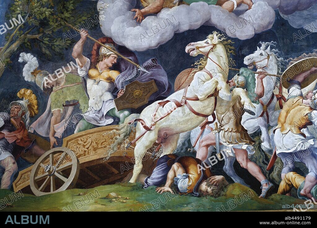 GIULIO ROMANO. Diomedes fighting against Phegeus and Idaios.