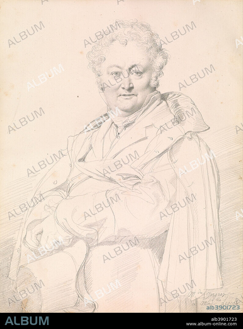 JEAN AUGUSTE DOMINIQUE INGRES. Portrait of Guillaume Guillon-Lethière. Date/Period: 1815. Pencil on wove paper. Width: 8.75 in. Height: 11 in.