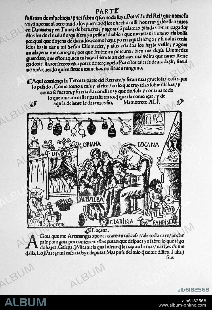 DELICADO FRANCISCO. PERSONAJES DE LA LOZANA ANDALUZA PUBLICADA EN ROMA EN 1528.