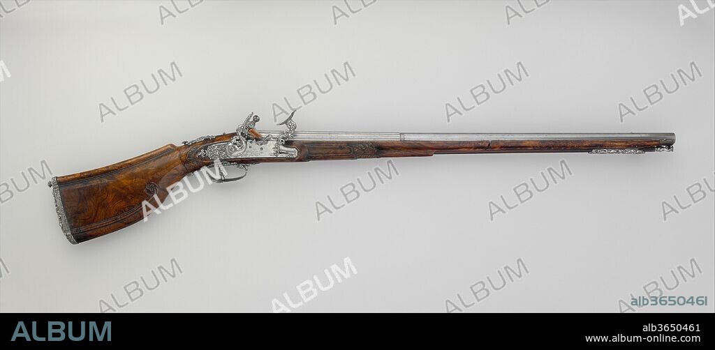 Carbine with Flintlock alla Fiorentina. Barrelsmith: Giovanni Lazzarino Cominazzo (Italian, Brescia, active mid-17th century). Culture: Italian, Brescia. Dimensions: L. 37 3/4 in. (95.9 cm). Steel-chiseler: Carlo Bottarelli (Italian, Brescia, active ca. 1660-90). Date: ca. 1660-70.
Bottarelli's firearms are notable for the sculptural quality of their chiseled parts.