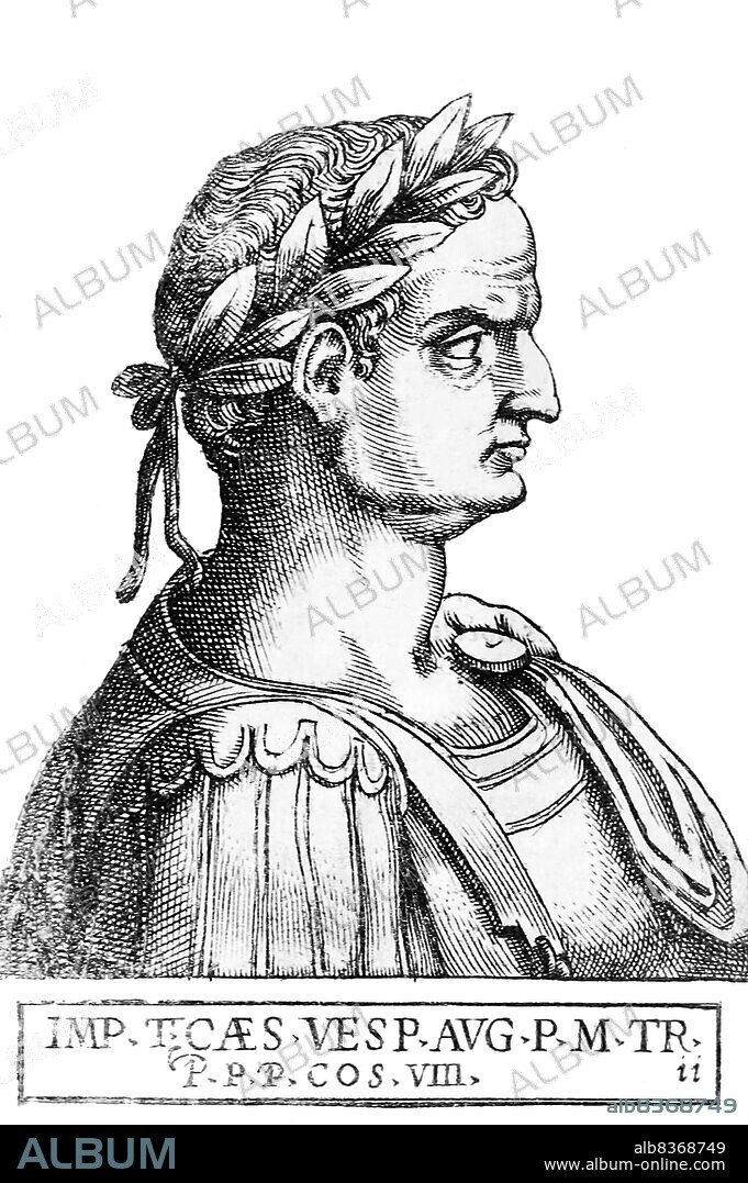 Natural son and heir of Emperor Vespasian, Titus (39-81 CE) was a member of the Flavian dynasty, the first Roman emperor to succeed his own biological father. Titus, like his father, had earned much renown as a military commander, especially during the First Jewish-Roman war.<br/><br/>. When his father left to claim the imperial throne after Nero's death, Titus was left behind to end the Jewish rebellion, which occurred in 70 CE with the siege and sacking of Jerusalem. The Arch of Titus was built in honour of his destruction of the city. He was also known for his controversial relationship with the Jewish queen Berenice.<br/><br/>. Under his father, her served as prefect of the Praetorian Guard, and he was known as a good emperor after his accession. As emperor, he is most endearingly known for his completion of the Colosseum, started by his father, and his efforts in relieving the destruction caused by the eruption of Mount Vesuvius in 79 CE and a fire in Rome in 80 CE. Titus only served for two years before dying of a fever in 81 CE, and was deified by the Roman Senate before being succeeded by his younger brother, Domitian.