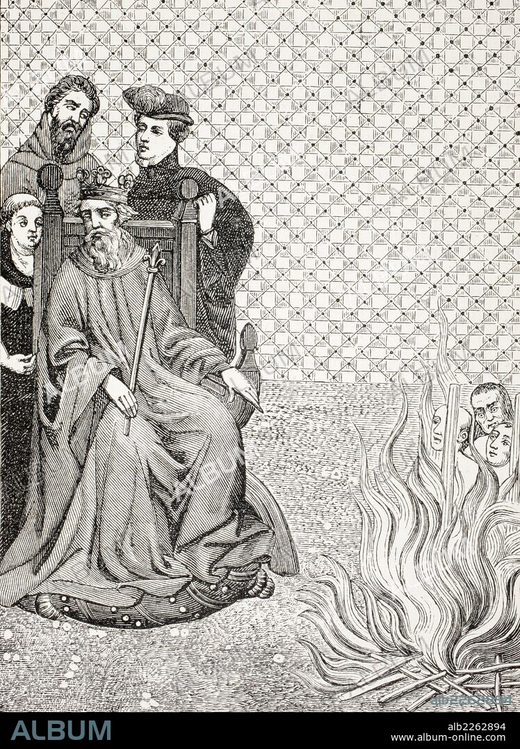 The Followers Of French Theologian Amalric Of Bena Are Burned Before The Gates Of Paris On The Orders Of King Philip Ii Augustus.