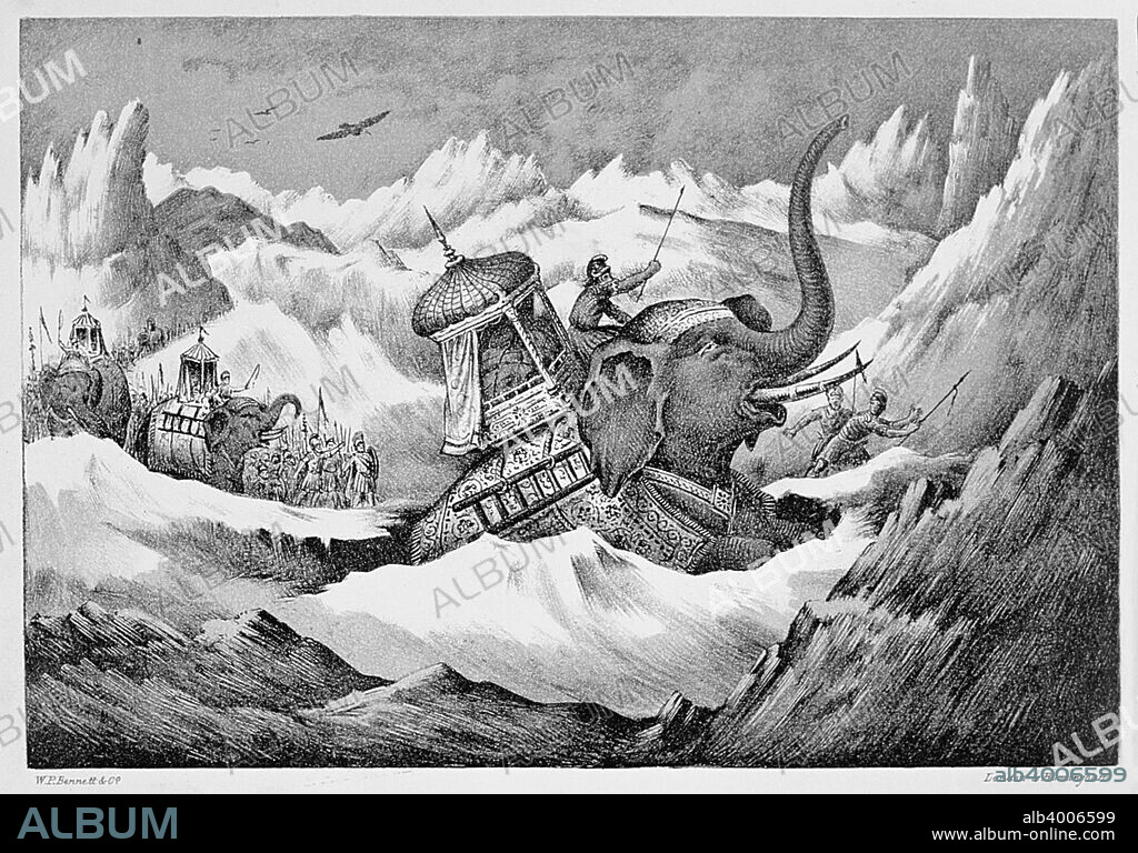Hannibal and his war elephants crossing the Alps, 218 BC (19th century). During the Second Punic War, the Carthaginian general Hannibal led his army, including elephants, across the Alps into northern Italy to confront the Roman army. He defeated the Romans in three battles, the Trebia (218 BC), Lake Trasimene (217 BC) and most decisively at Cannae (216 BC).
