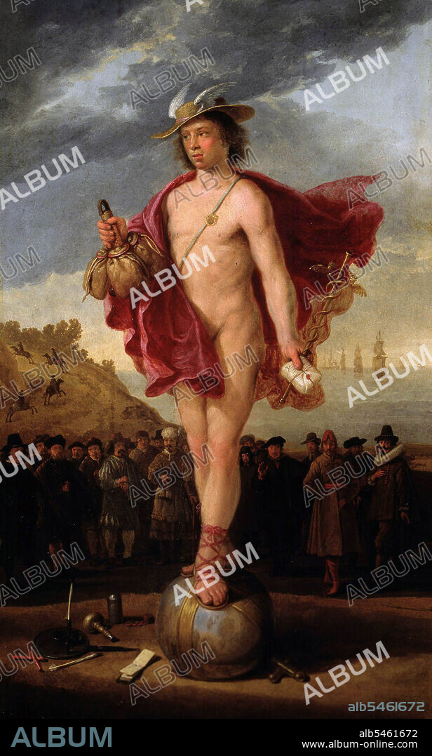 AELBERT JACOBSZ CUYP. MERCURIO . DIOS LATINO. OLEO DE ALBERT CUYP HACIA 1650-1660. SEDE BANCO EXTERIOR DE ESPAÑA. MADRID.