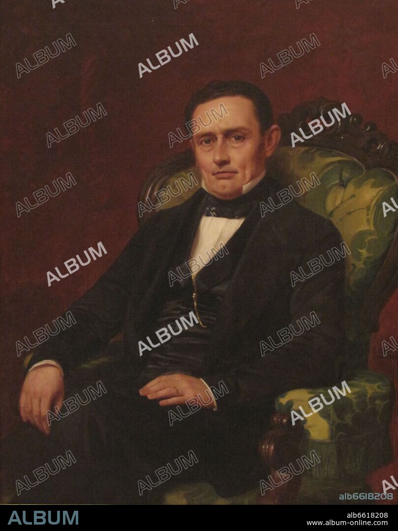 CLAVE PELEGRIN. RETRATO DE CABALLERO - 1851 - PINTURA NEOCLASICA.