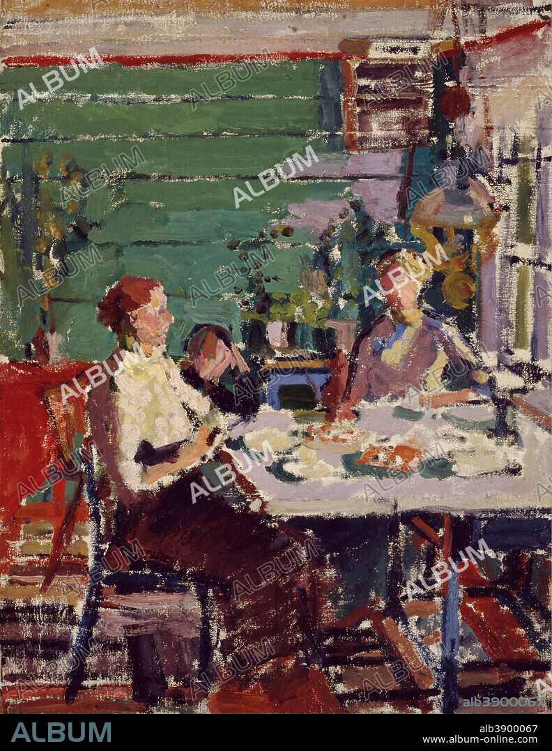 HAROLD GILMAN. Interior Scene, Possibly in Norway. Date/Period: Ca. 1912. Painting. Oil on canvas. Height: 613 mm (24.13 in); Width: 470 mm (18.50 in).