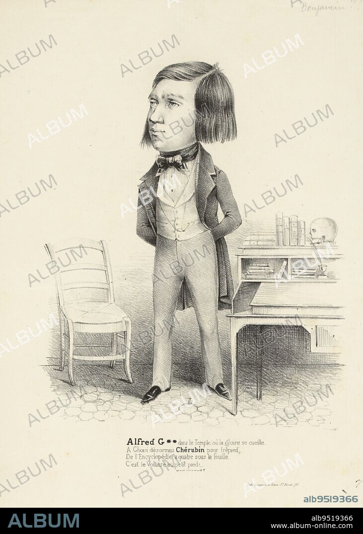 Portrait-charge of Alfred G., Roubaud, Benjamin (dit Benjamin), Dessinateur-lithographe, Ganquoin et Simon, Dessinateur-lithographe, Array, Estampe, Arts graphiques, Estampe, Height: 35.5 cm, Width: 27 cm.